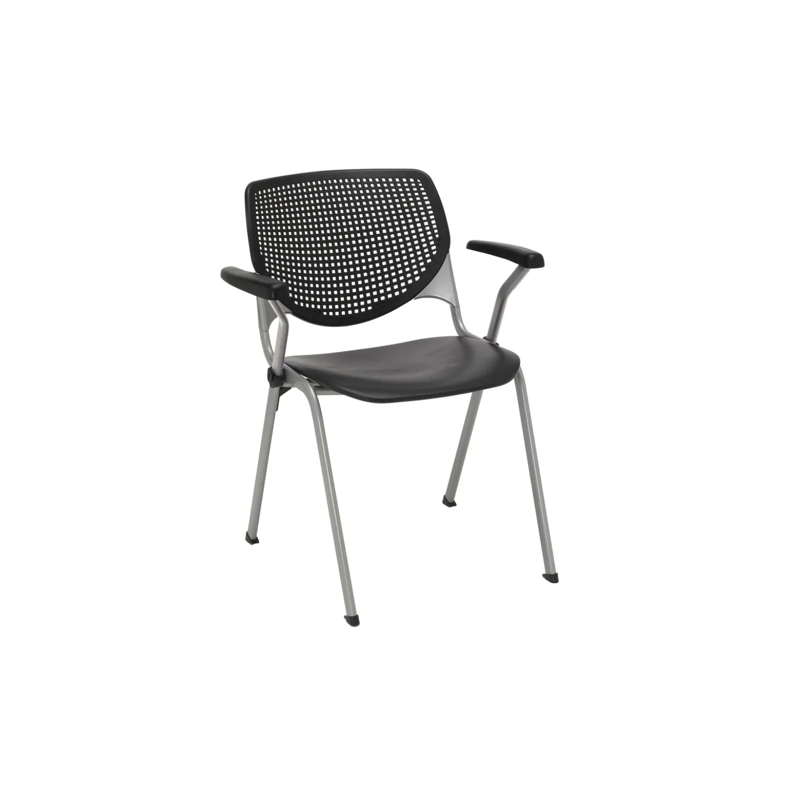 Perforated Back Poly Stack Chair with Arms - 400 lb. Capacity