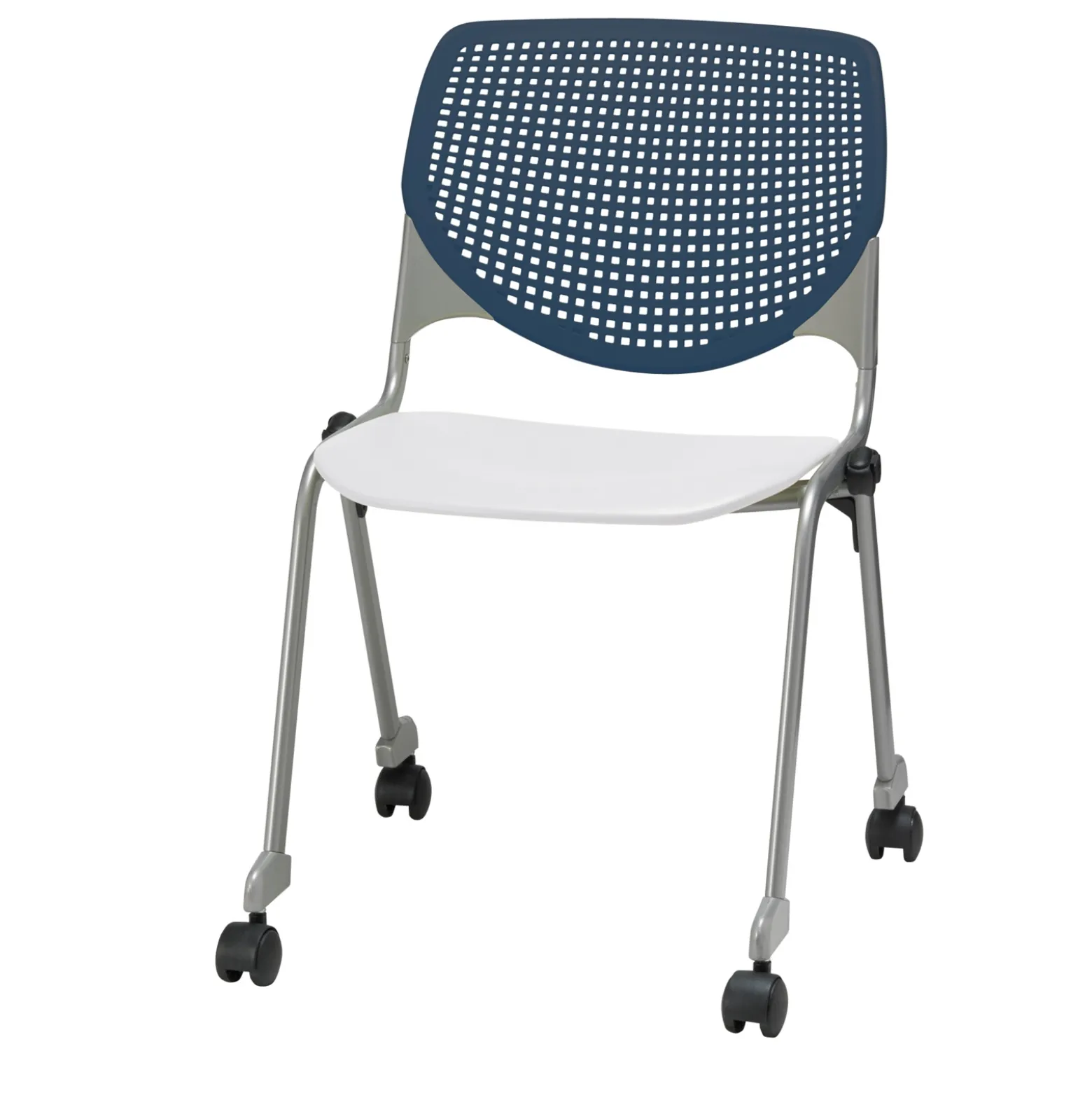Perforated Back Polypropylene Stack Chair with Casters