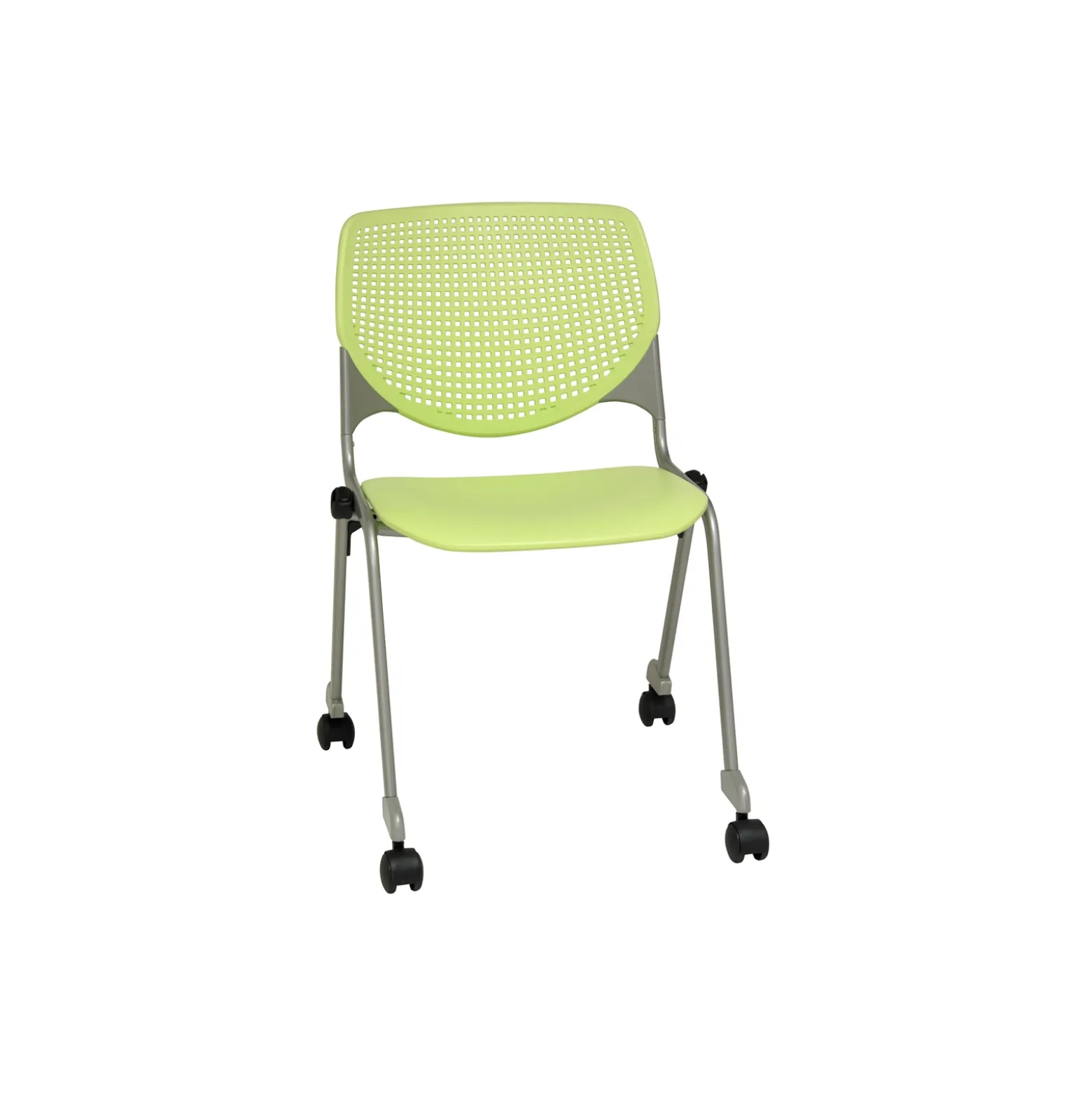 Perforated Back Polypropylene Stack Chair with Casters