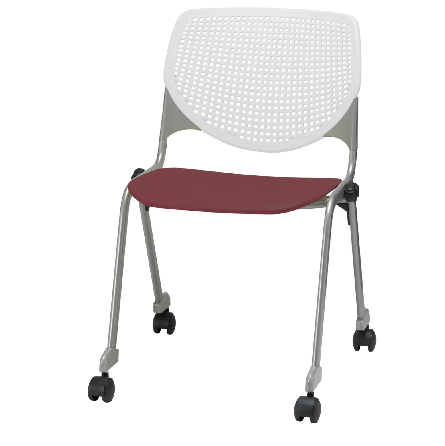 Perforated Back Polypropylene Stack Chair with Casters