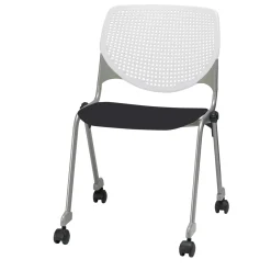 Perforated Back Polypropylene Stack Chair with Casters