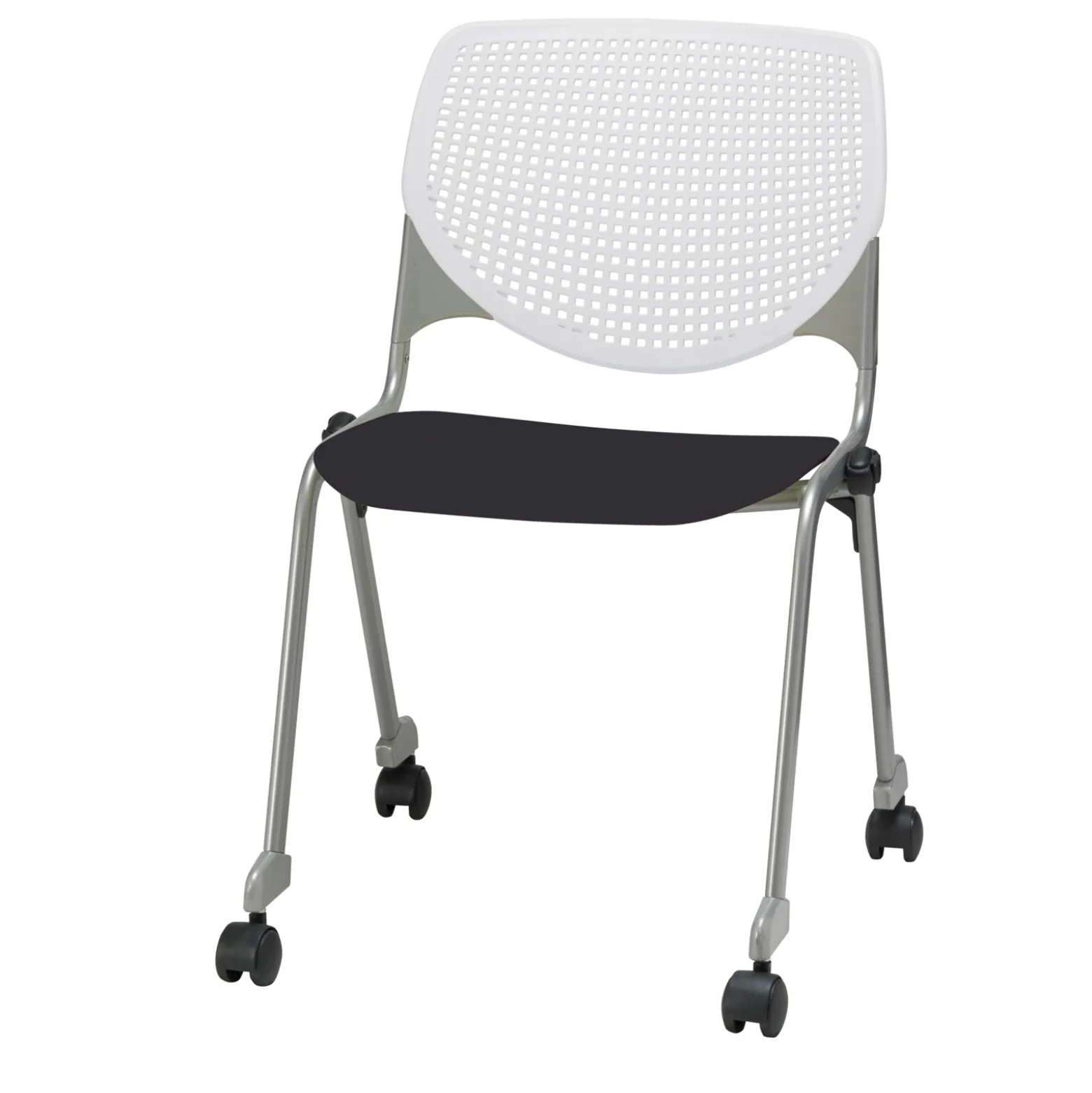 Perforated Back Polypropylene Stack Chair with Casters