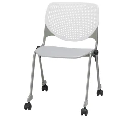 Perforated Back Polypropylene Stack Chair with Casters