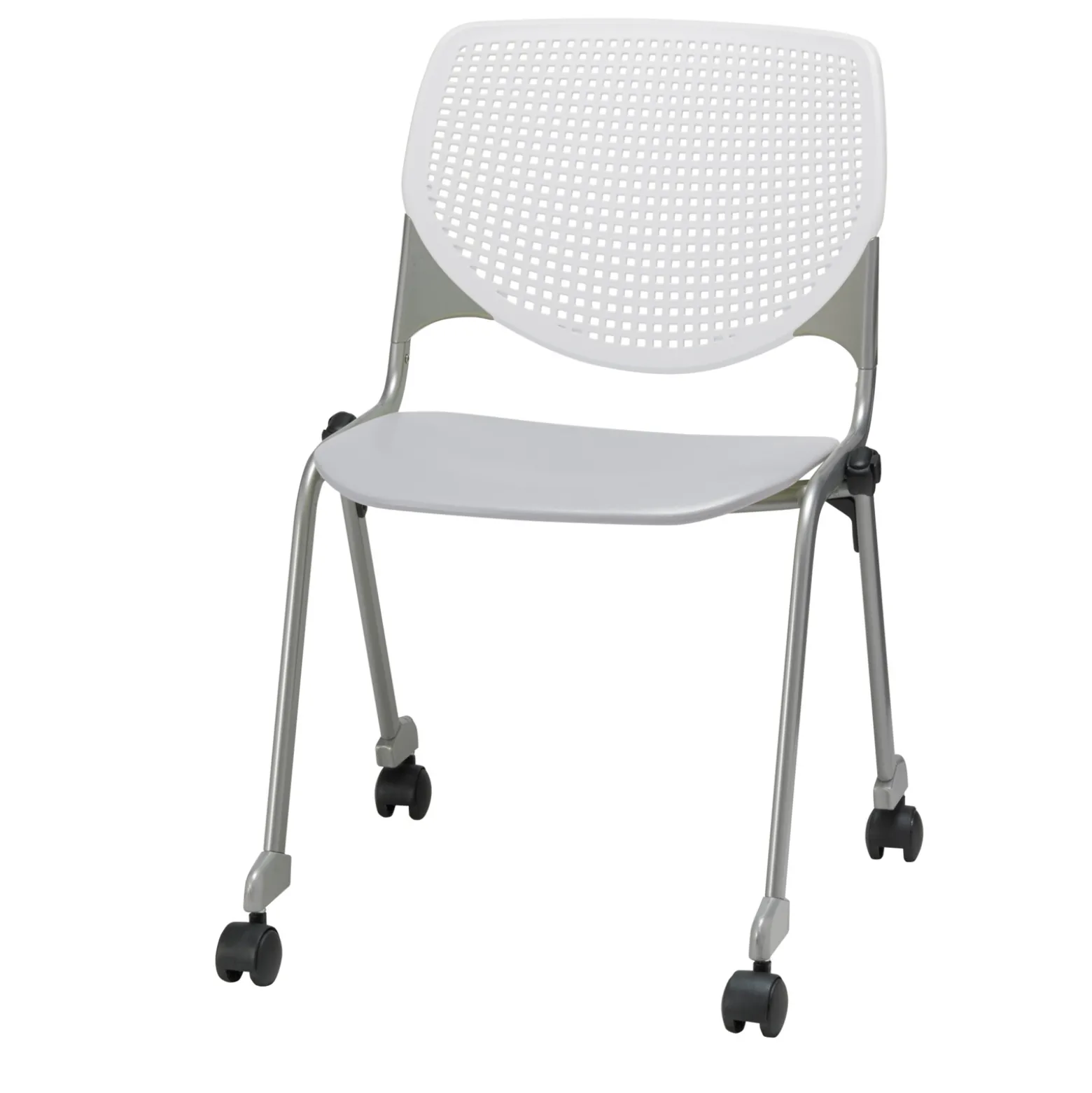 Perforated Back Polypropylene Stack Chair with Casters