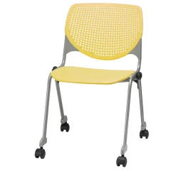 Perforated Back Polypropylene Stack Chair with Casters