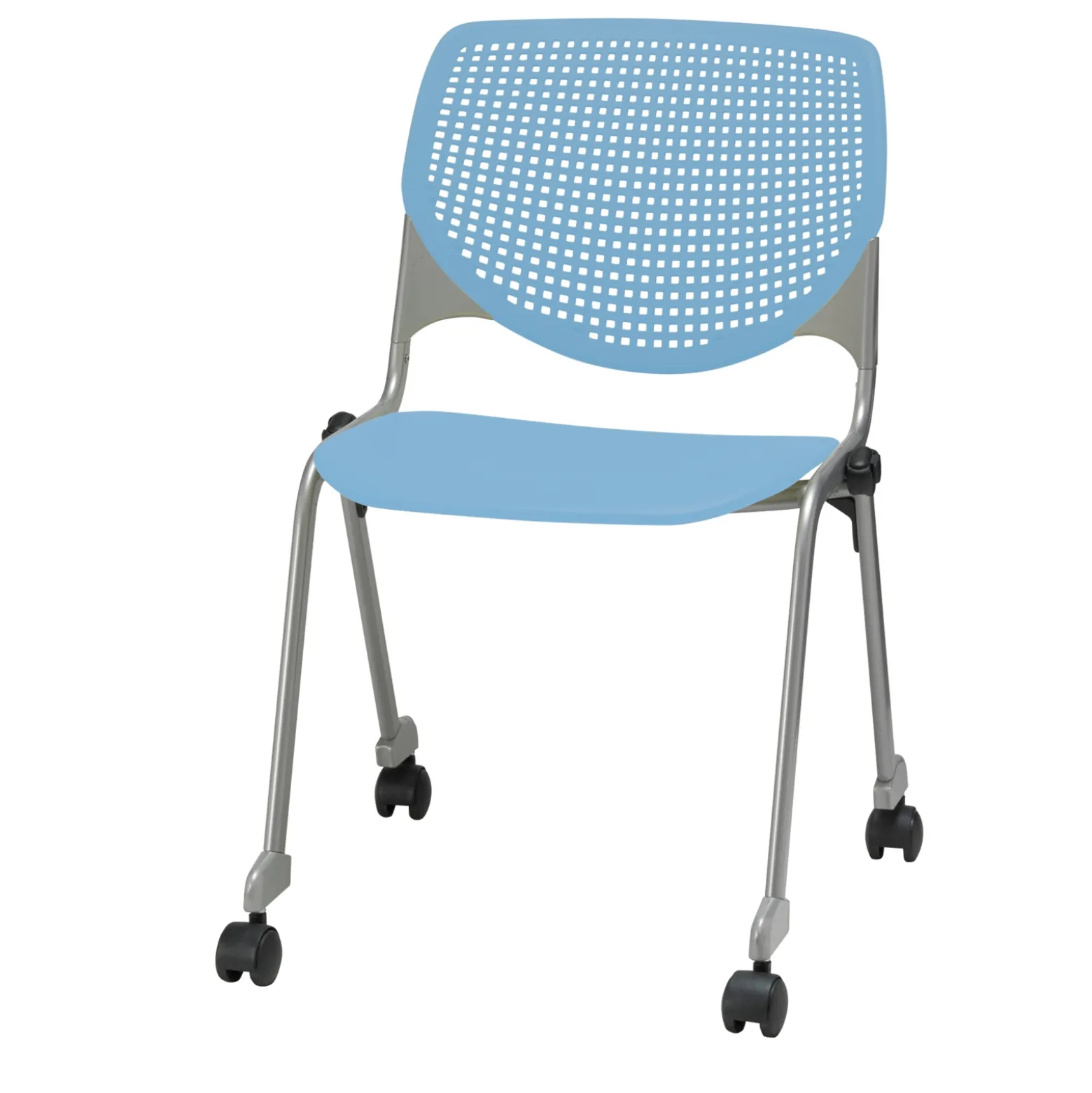 Perforated Back Polypropylene Stack Chair with Casters