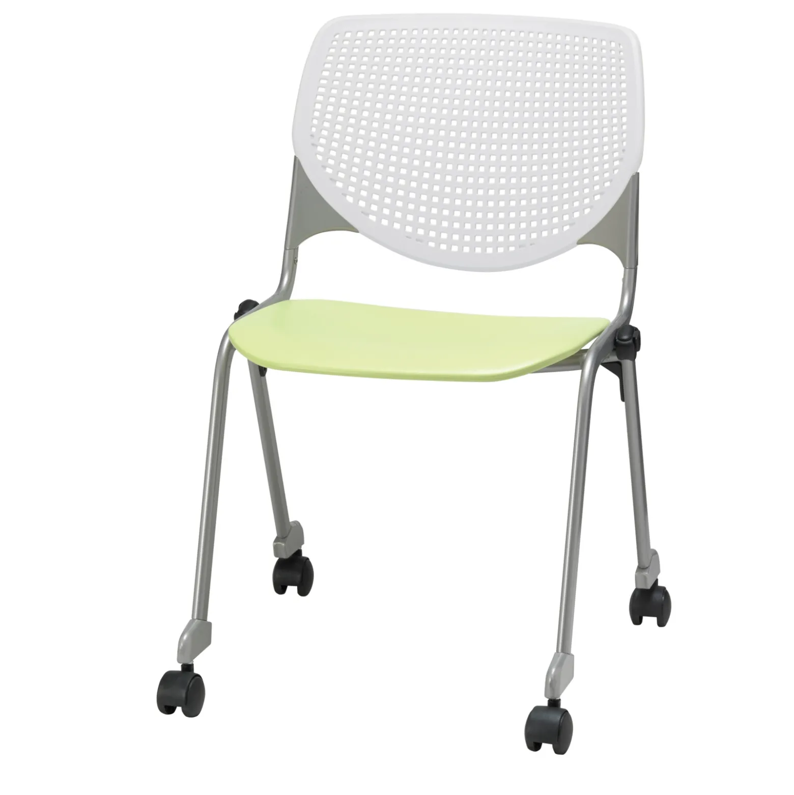 Perforated Back Polypropylene Stack Chair with Casters