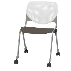 Perforated Back Polypropylene Stack Chair with Casters