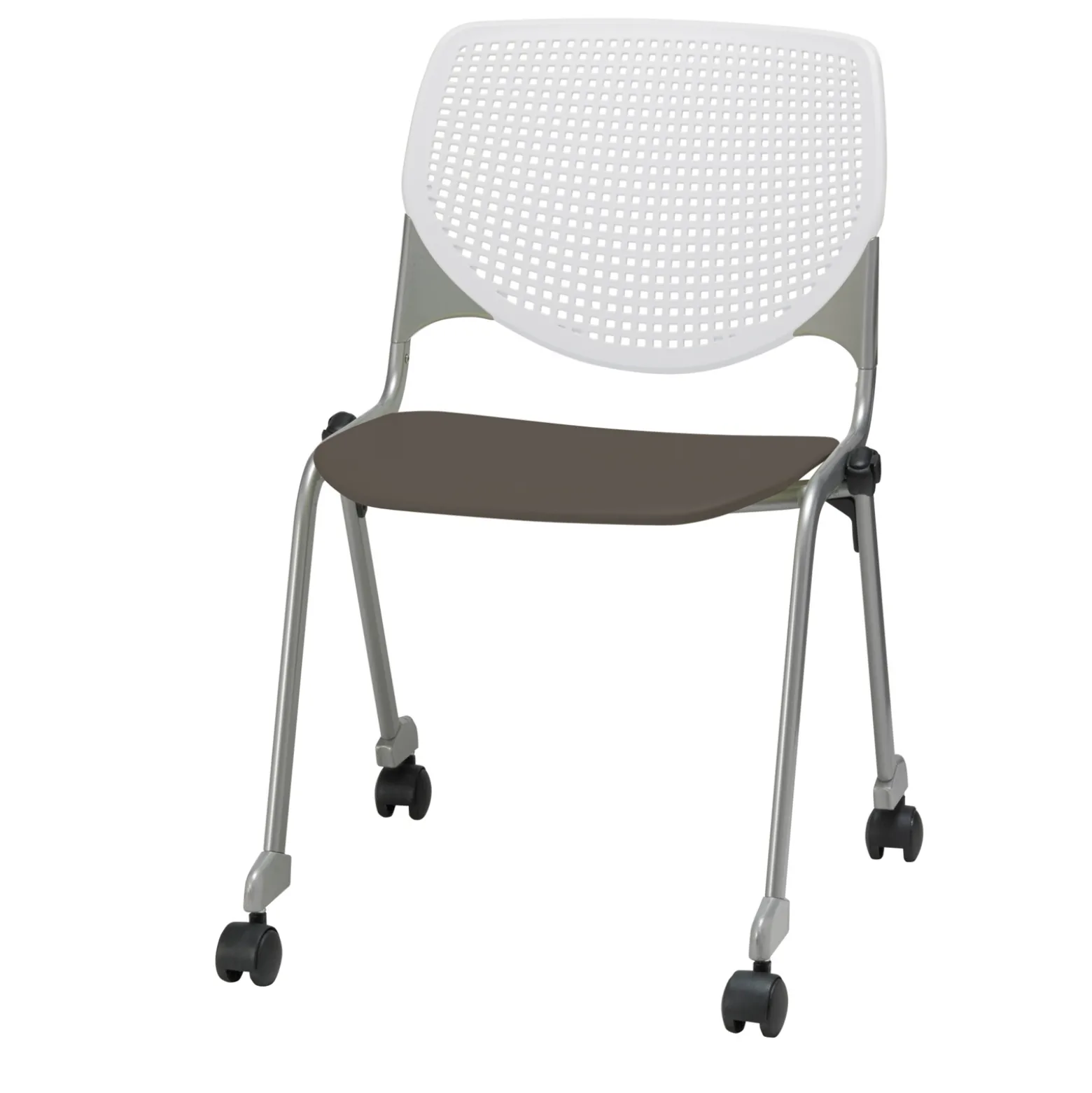 Perforated Back Polypropylene Stack Chair with Casters