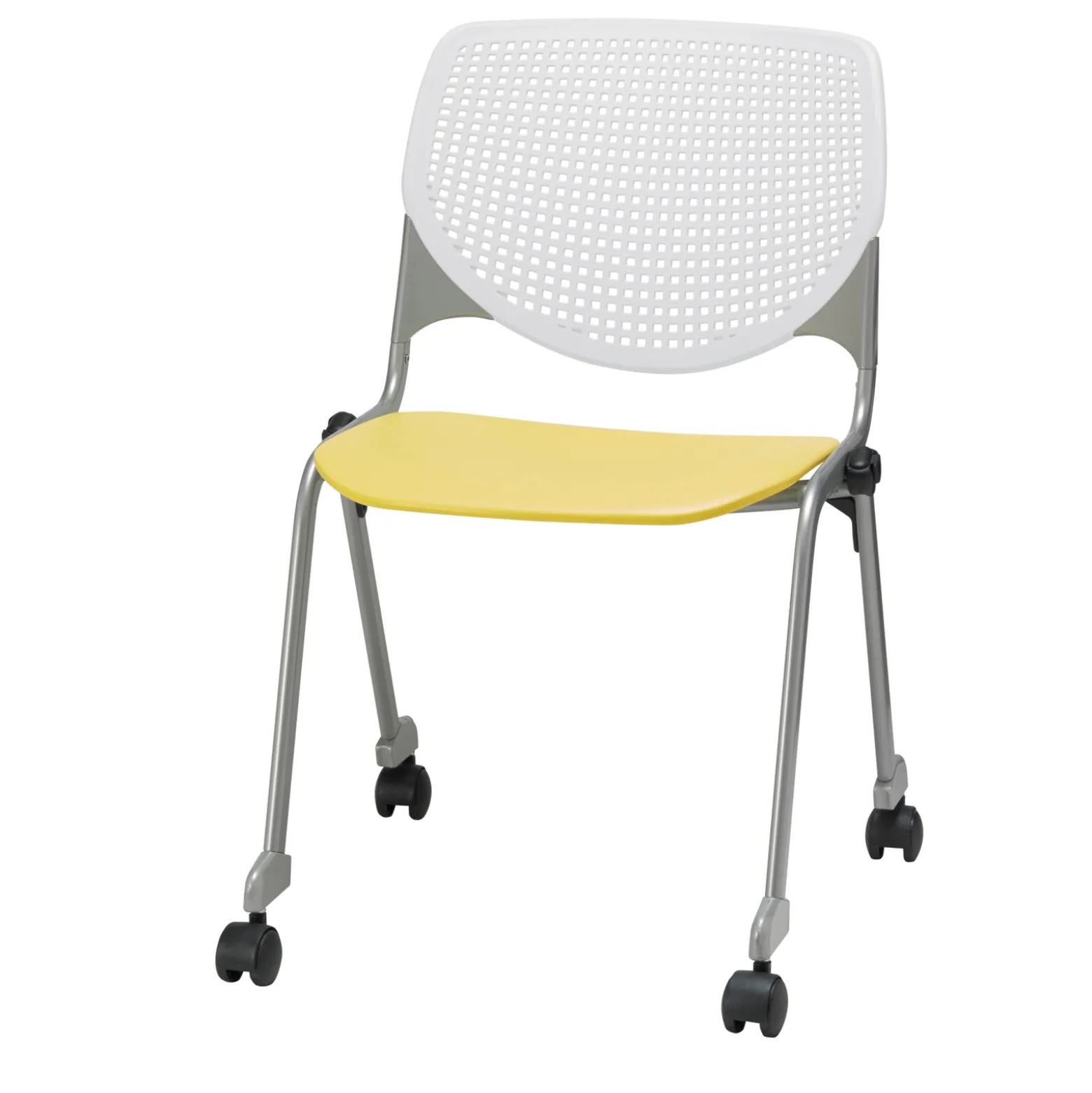 Perforated Back Polypropylene Stack Chair with Casters