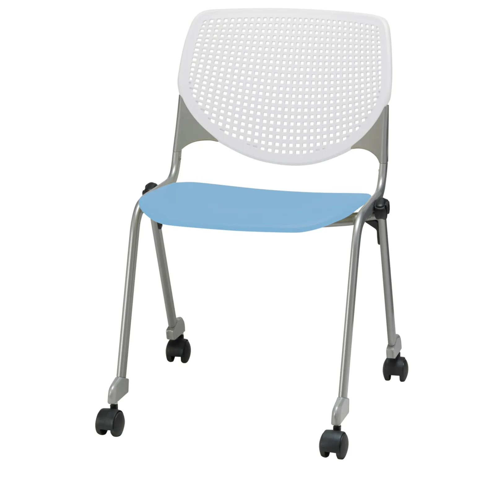 Perforated Back Polypropylene Stack Chair with Casters