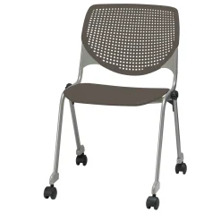 Perforated Back Polypropylene Stack Chair with Casters