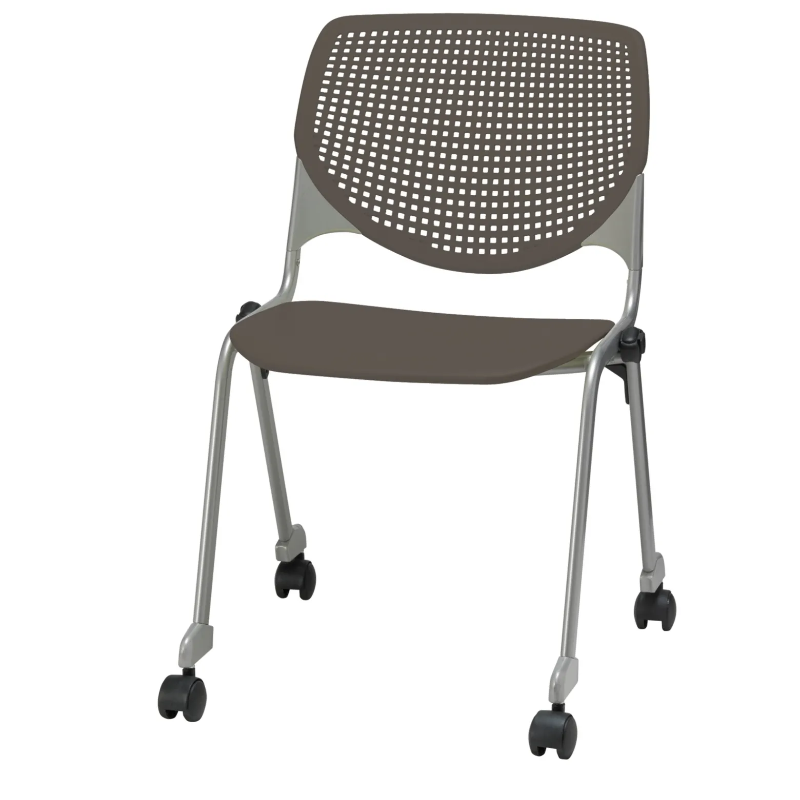 Perforated Back Polypropylene Stack Chair with Casters