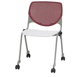 Perforated Back Polypropylene Stack Chair with Casters