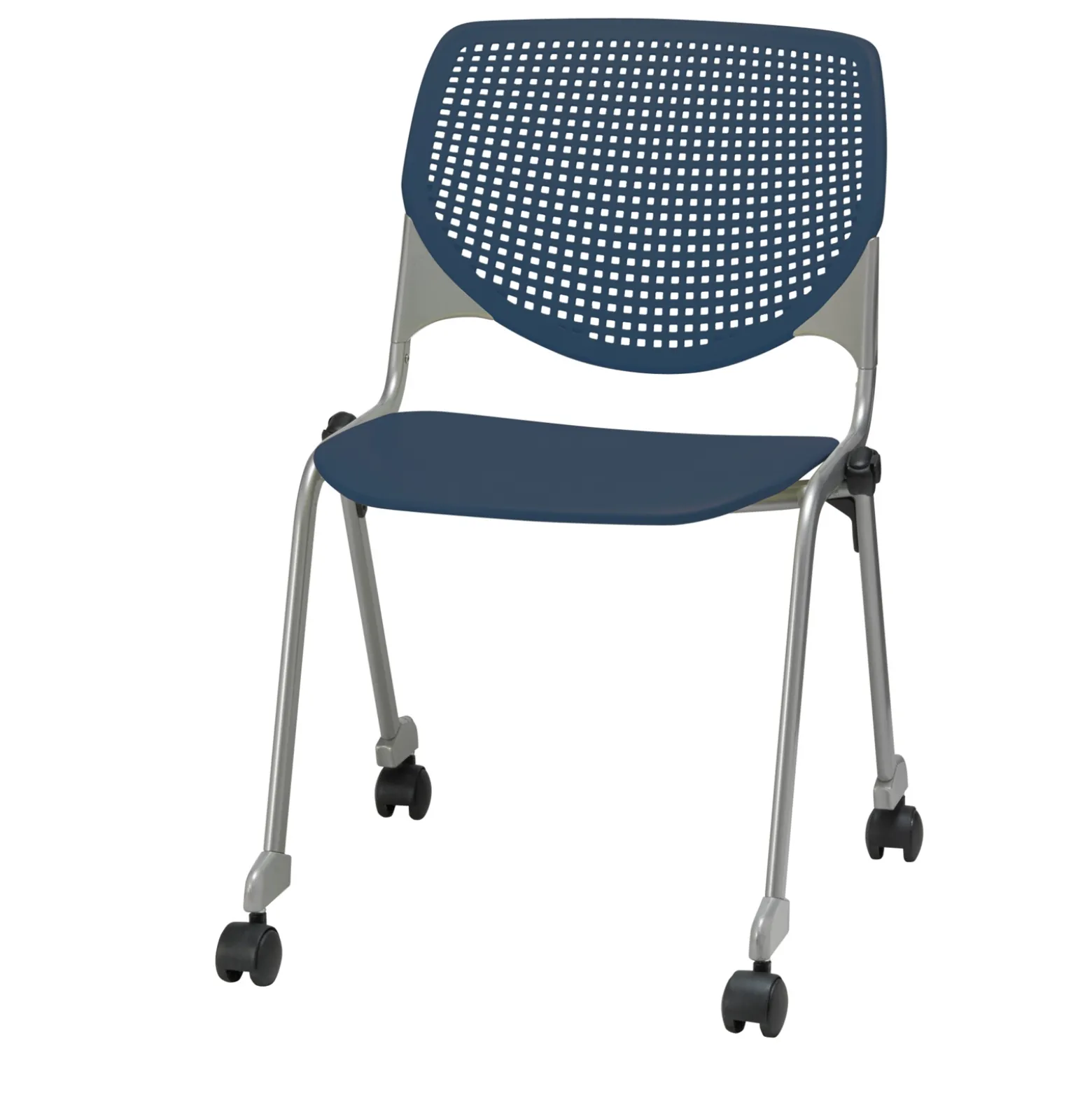 Perforated Back Polypropylene Stack Chair with Casters