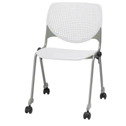 Perforated Back Polypropylene Stack Chair with Casters