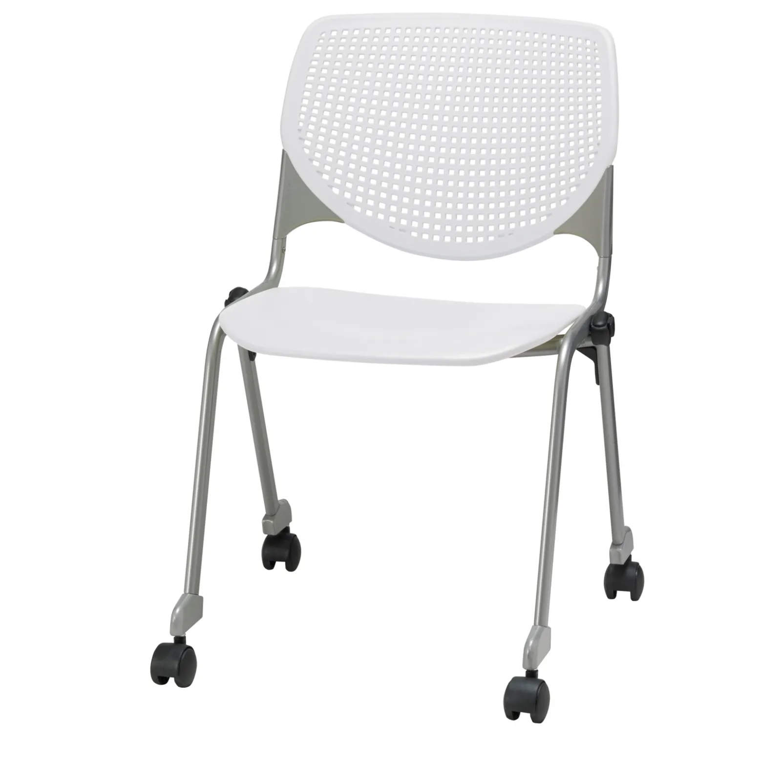 Perforated Back Polypropylene Stack Chair with Casters