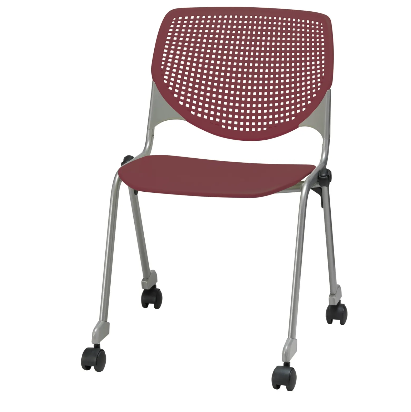 Perforated Back Polypropylene Stack Chair with Casters