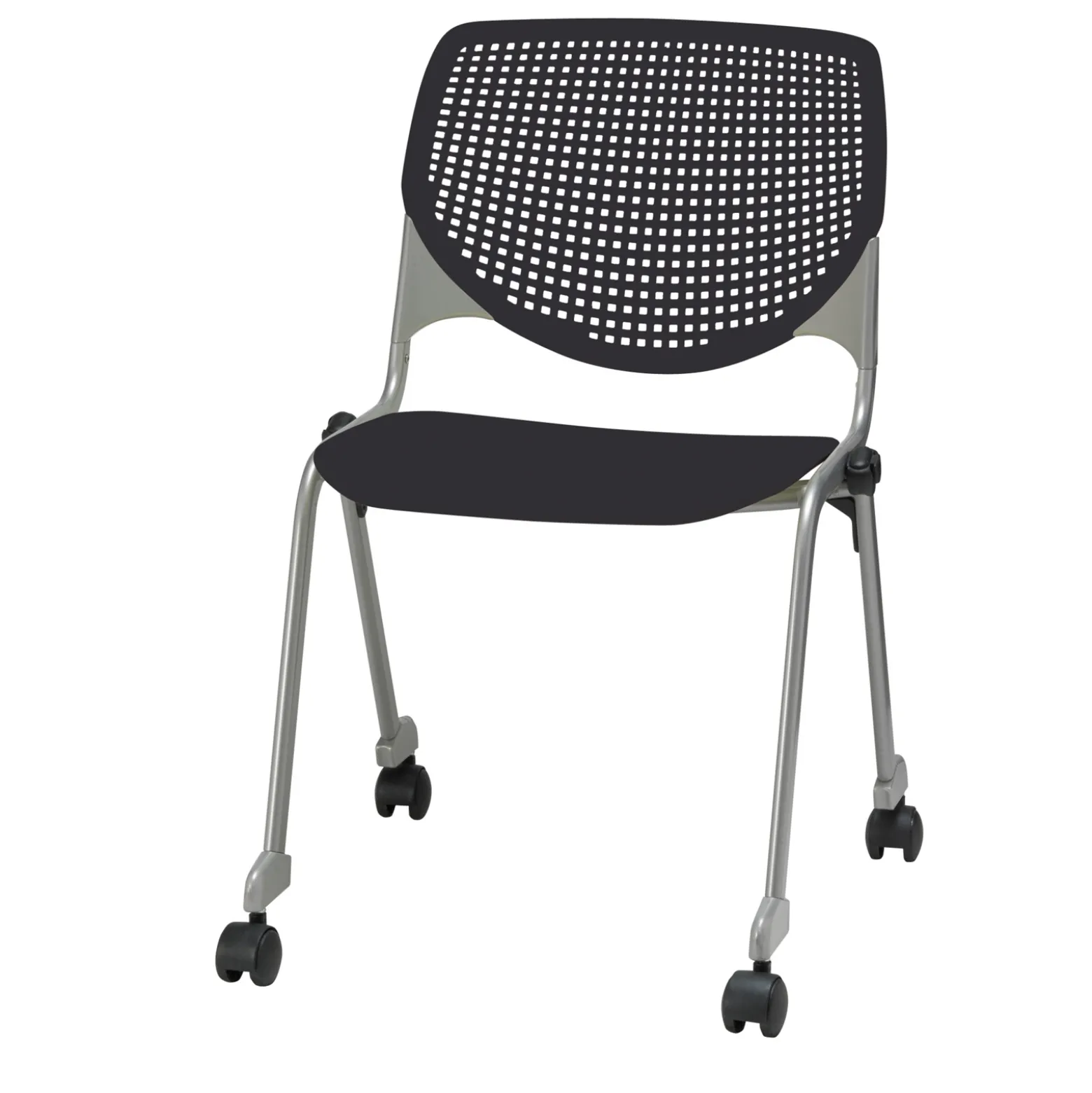 Perforated Back Polypropylene Stack Chair with Casters