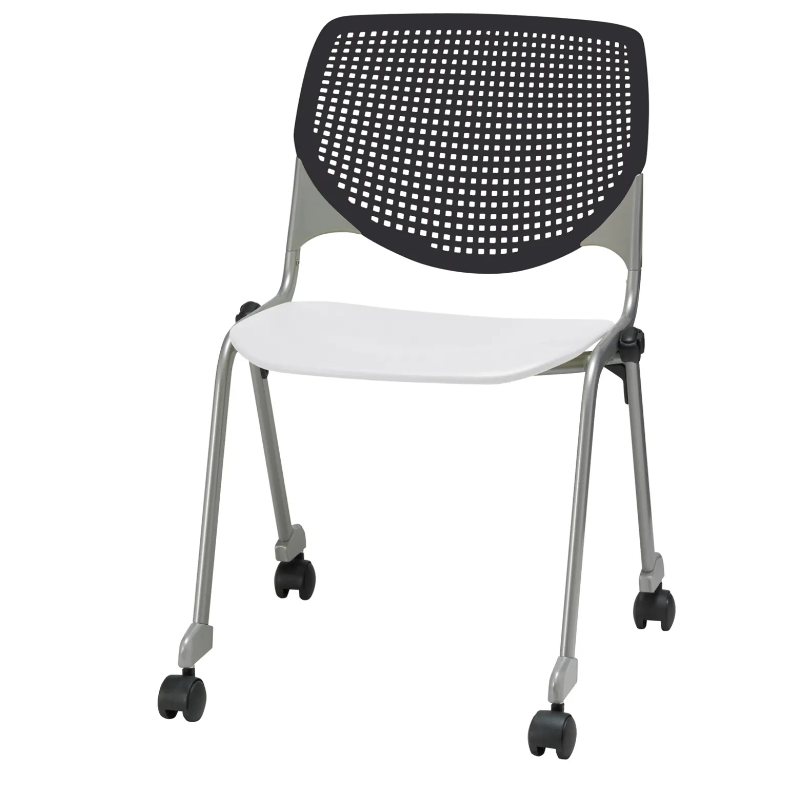 Perforated Back Polypropylene Stack Chair with Casters