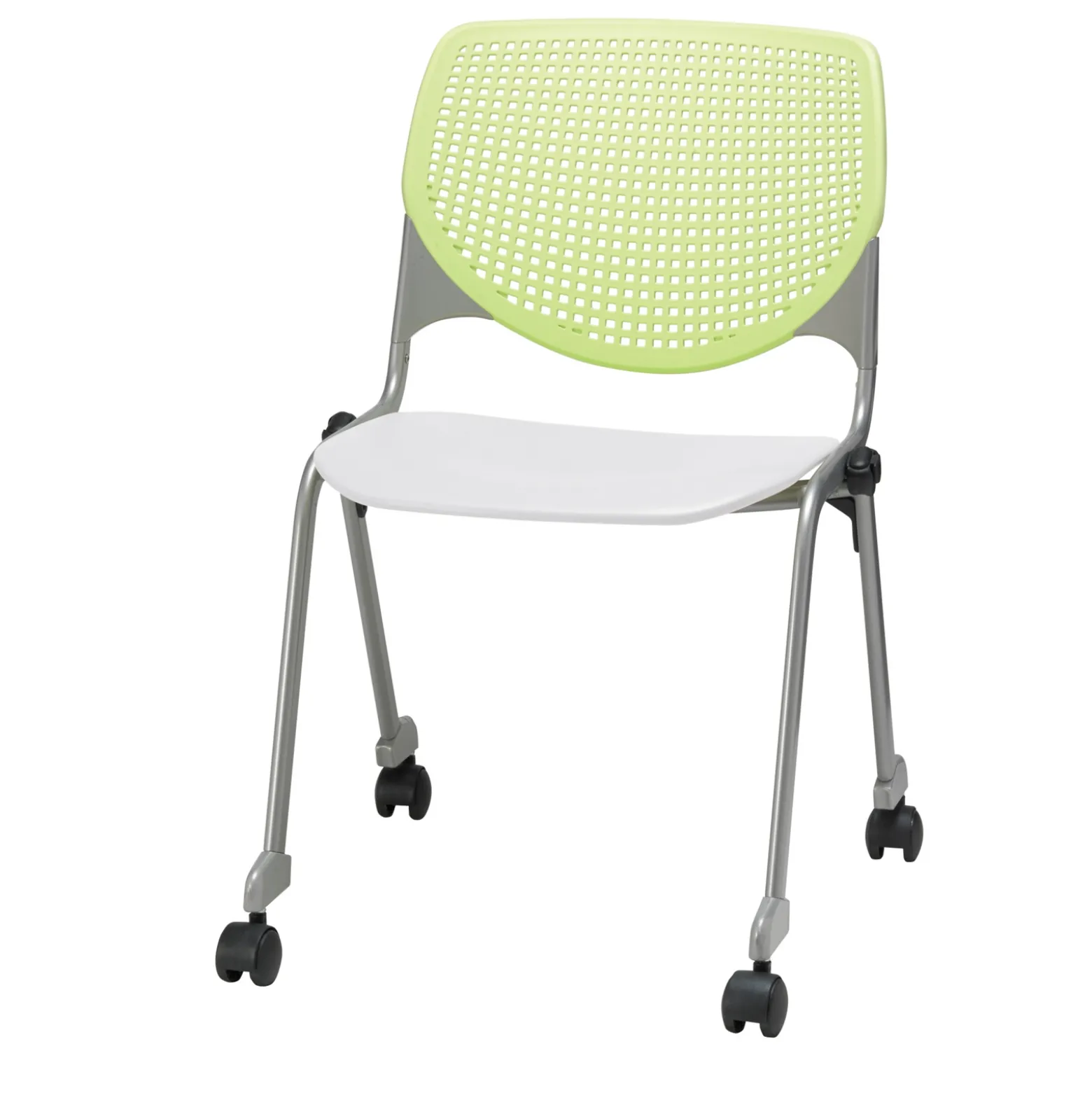 Perforated Back Polypropylene Stack Chair with Casters