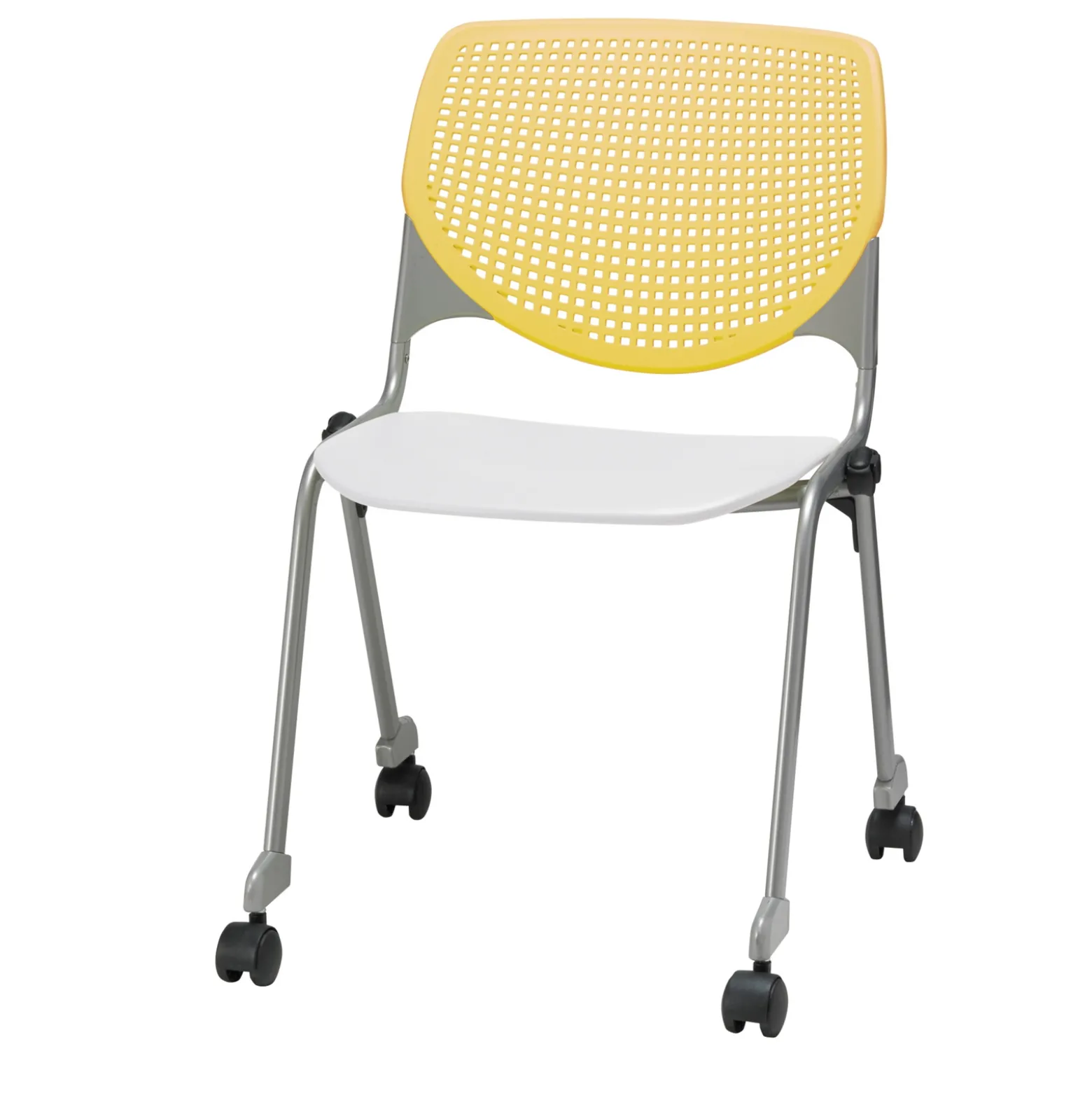 Perforated Back Polypropylene Stack Chair with Casters