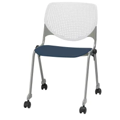 Perforated Back Polypropylene Stack Chair with Casters