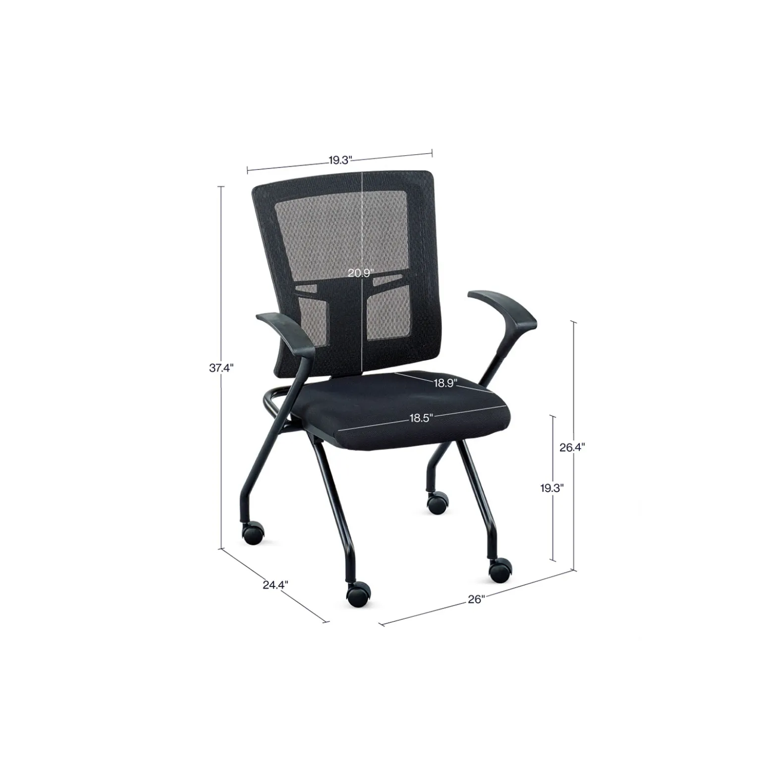 Perspective Mesh-Back Nesting Chair