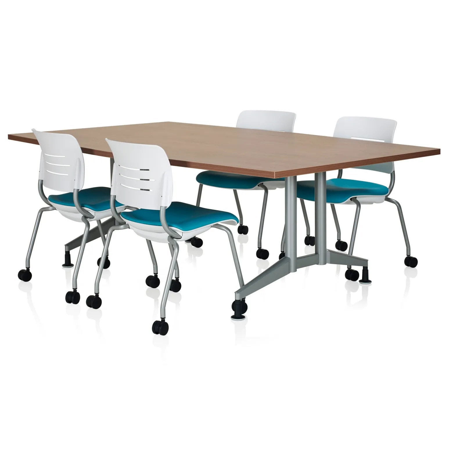 Pirouette Double Chevron Mobile Table - 72"W x 42"D