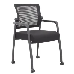 Pivot Back Mesh and Fabric Guest Chair with Casters