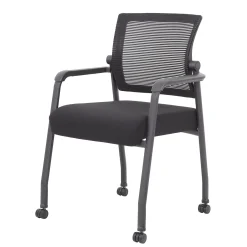 Pivot Back Mesh and Fabric Guest Chair with Casters