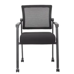 Pivot Back Mesh and Fabric Guest Chair with Casters