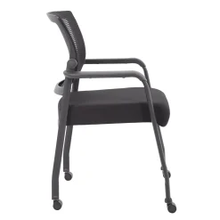 Pivot Back Mesh and Fabric Guest Chair with Casters