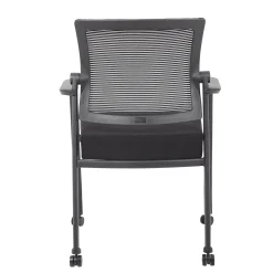 Pivot Back Mesh and Fabric Guest Chair with Casters