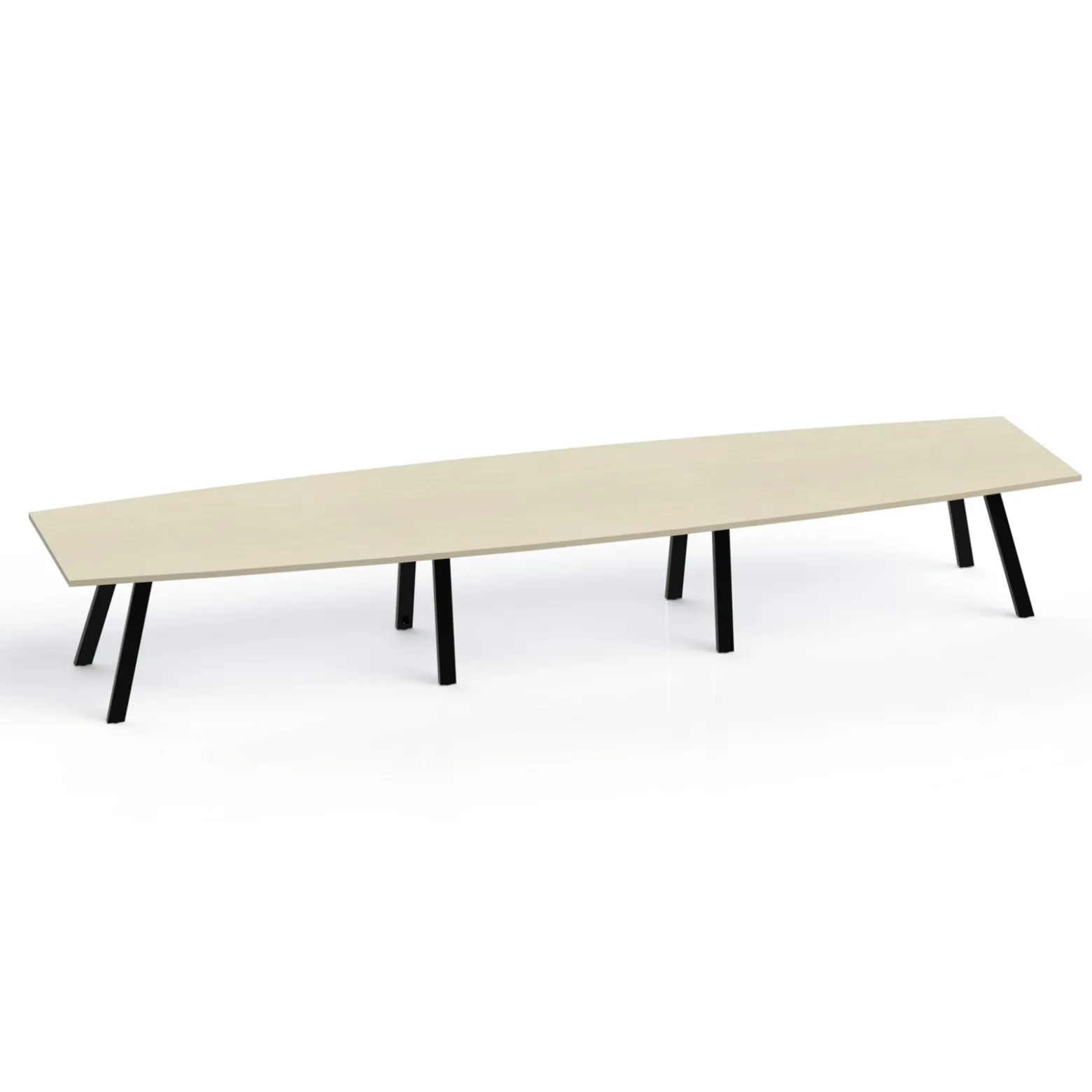Plateaux Boat Shaped Conference Table with 3MM Edge - 192W x 48D