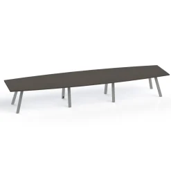 Plateaux Boat Shaped Conference Table with 3MM Edge - 192W x 48D