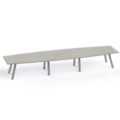 Plateaux Boat Shaped Conference Table with 3MM Edge - 192W x 48D