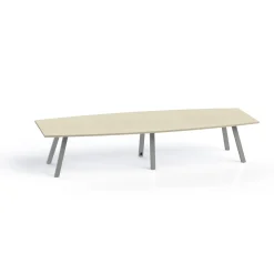 Plateaux Boat Shaped Conference Table with 3MM Edge - 144W x 48D