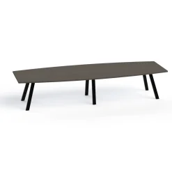 Plateaux Boat Shaped Conference Table with 3MM Edge - 144W x 48D