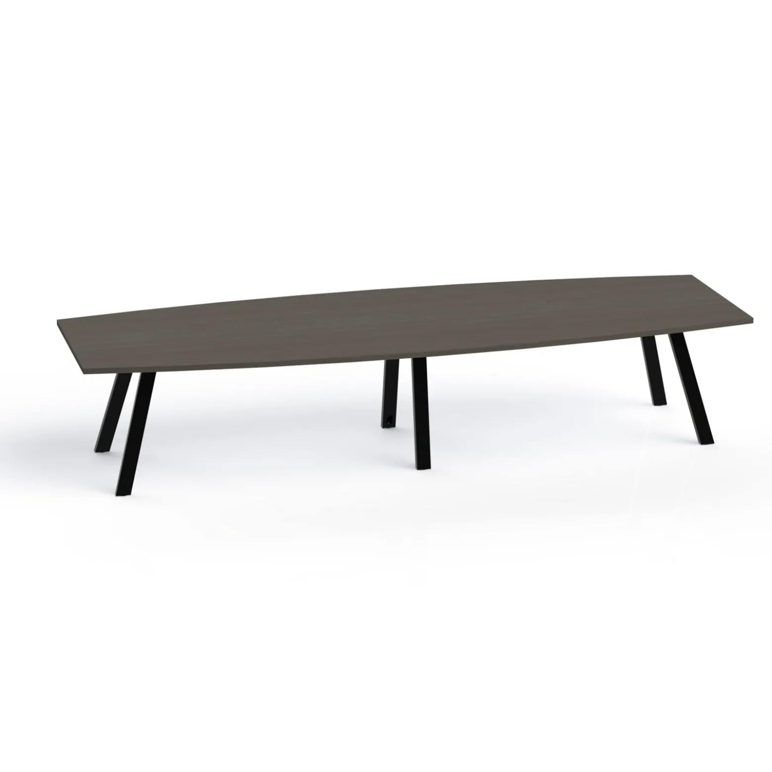 Plateaux Boat Shaped Conference Table with 3MM Edge - 144W x 48D