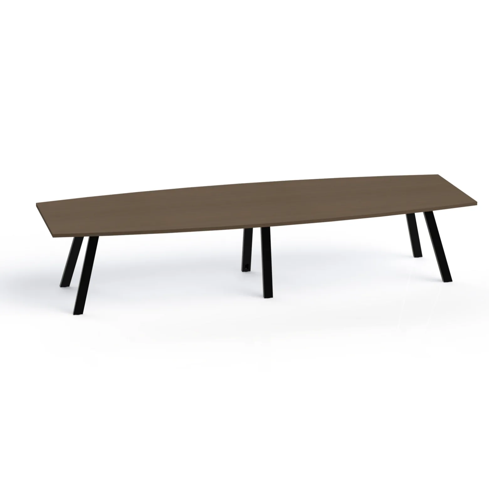 Plateaux Boat Shaped Conference Table with 3MM Edge - 144W x 48D