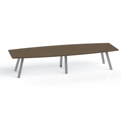 Plateaux Boat Shaped Conference Table with 3MM Edge - 144W x 48D