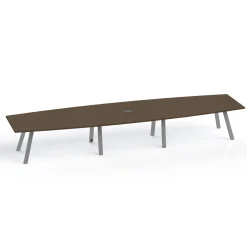 Plateaux Boat Shaped Powered Conference Table with 3MM Edge - 192W x 48D