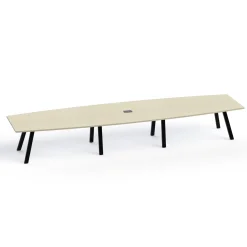 Plateaux Boat Shaped Powered Conference Table with 3MM Edge - 192W x 48D