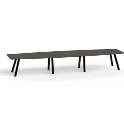 Plateaux Boat Shaped Powered Conference Table with Knife Edge - 192W x 48D