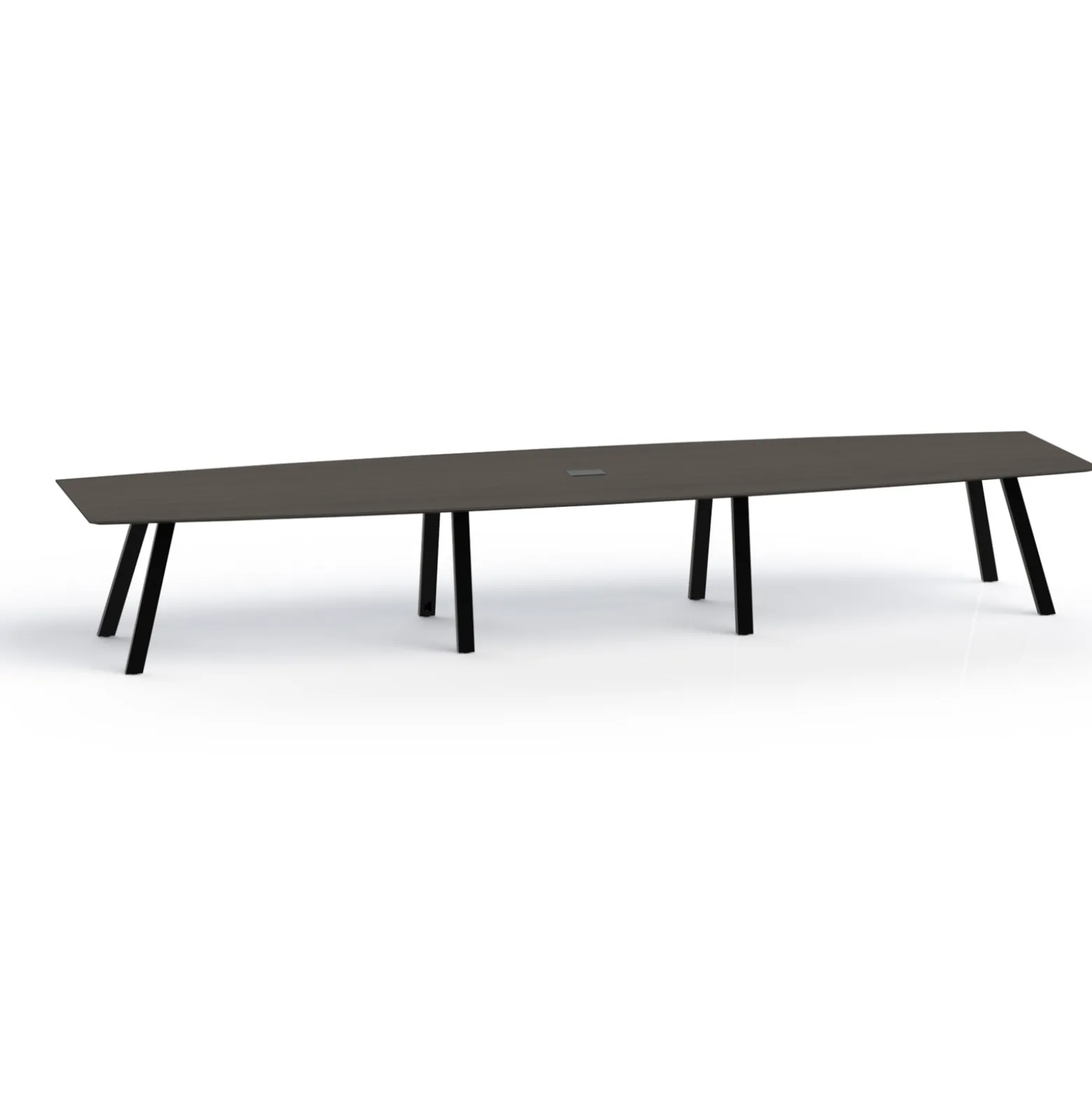 Plateaux Boat Shaped Powered Conference Table with Knife Edge - 192W x 48D