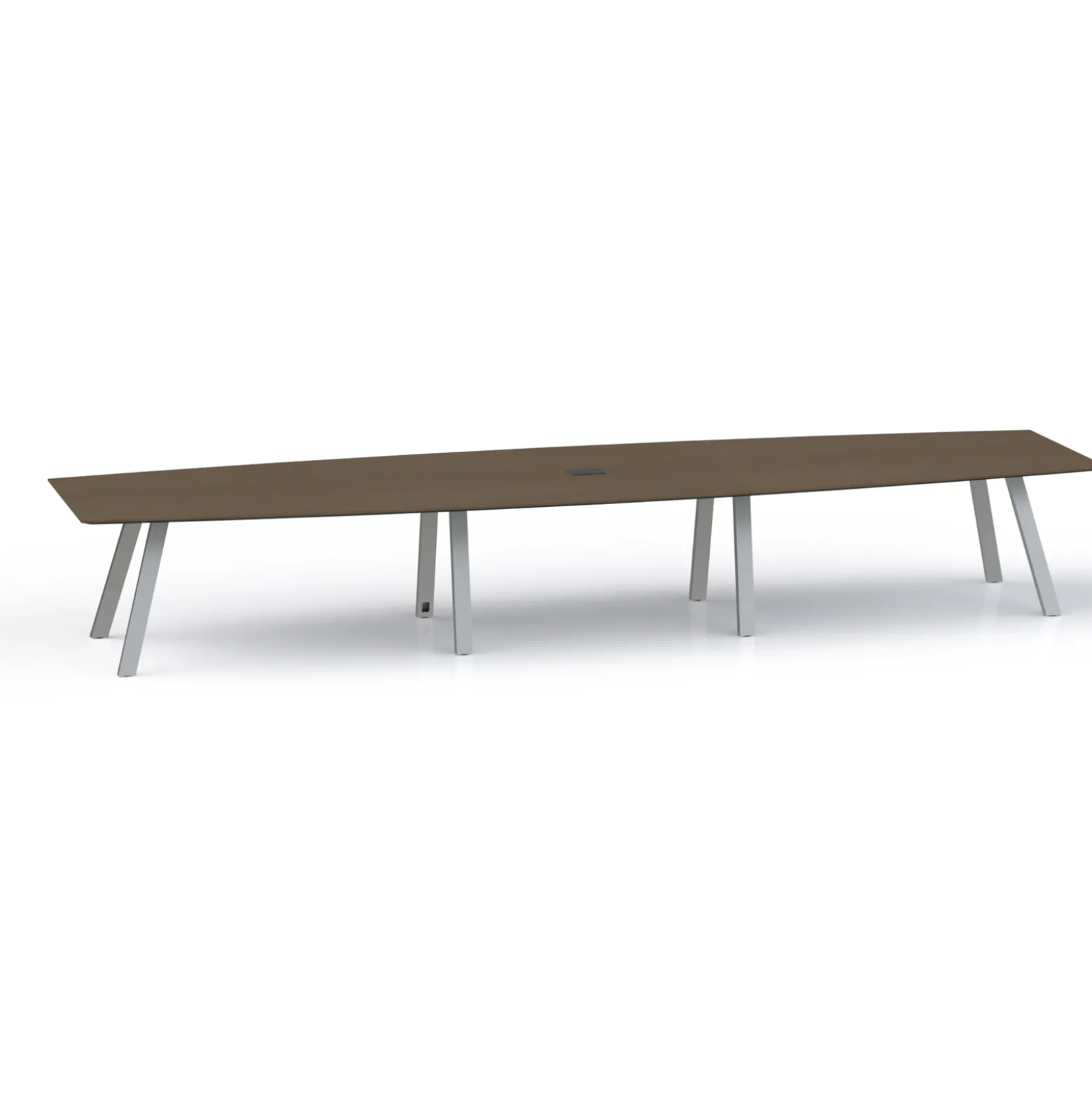 Plateaux Boat Shaped Powered Conference Table with Knife Edge - 192W x 48D