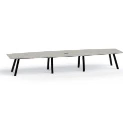 Plateaux Boat Shaped Powered Conference Table with Knife Edge - 192W x 48D