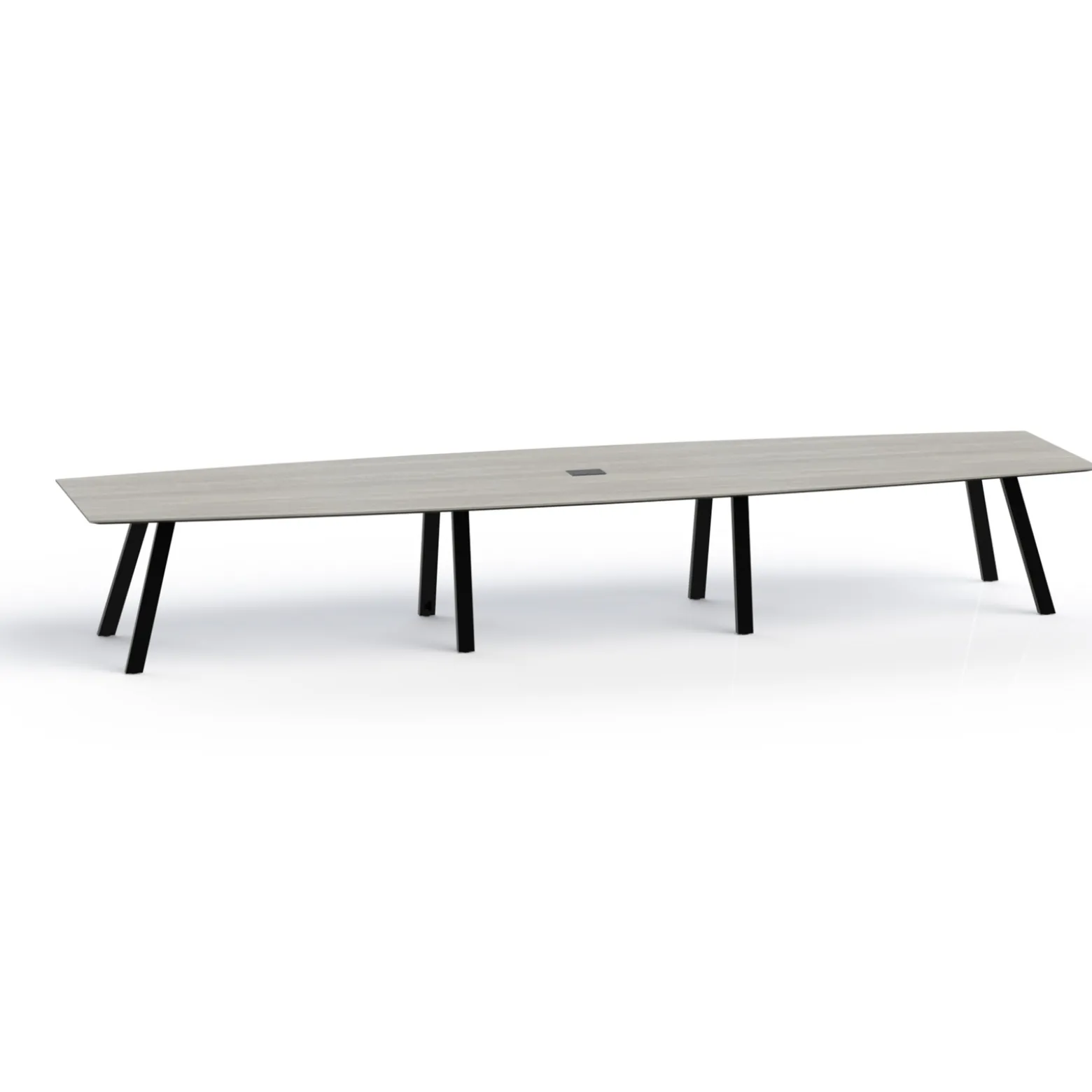Plateaux Boat Shaped Powered Conference Table with Knife Edge - 192W x 48D