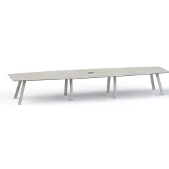 Plateaux Boat Shaped Powered Conference Table with Knife Edge - 192W x 48D